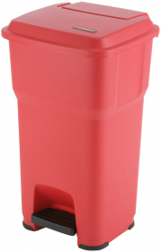 Гера контейнер пластиковый с педалью и крышкой 60 арт. 137752 (красный)