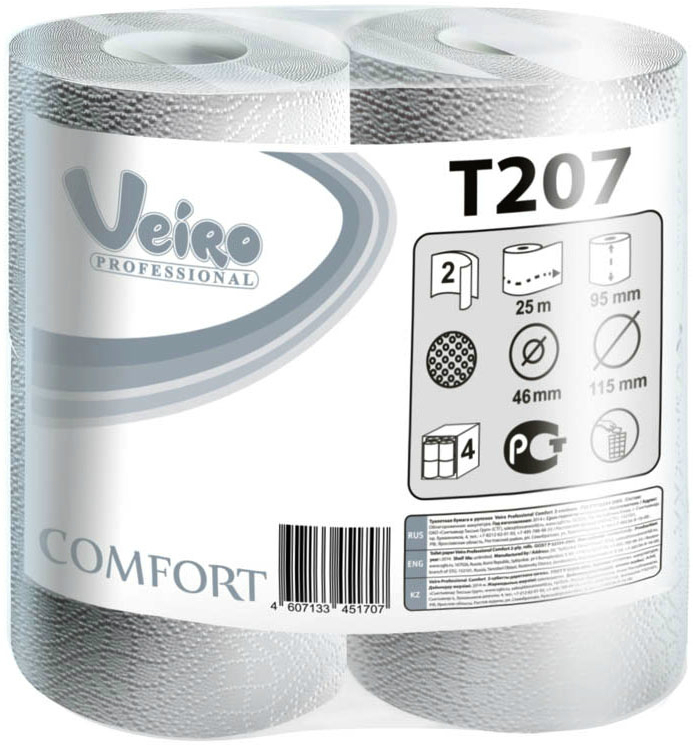 Туалетная бумага Veiro арт. T207 (Comfort, 25 м., 200 лист., 2-сл)