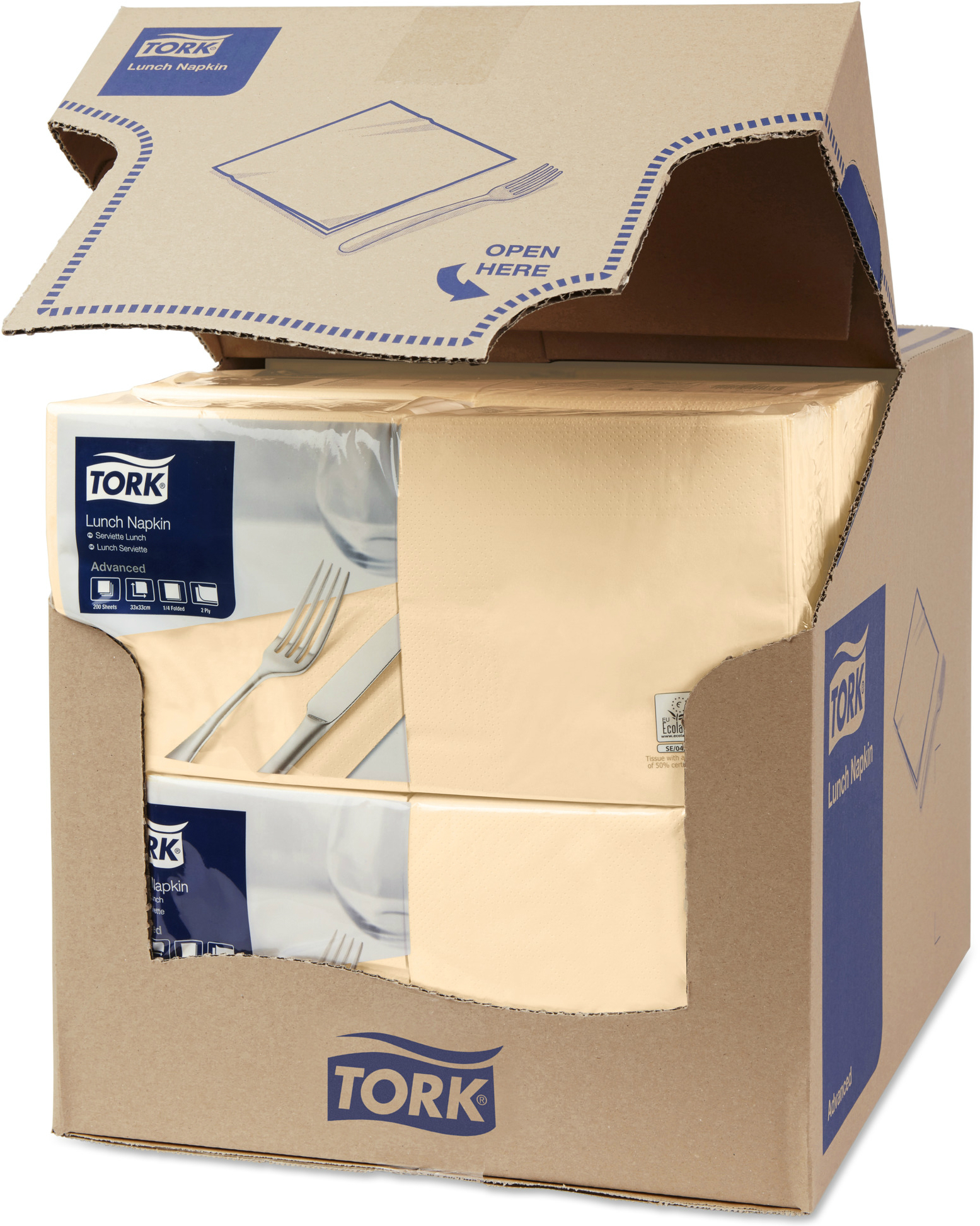 Салфетки бумажные 33х33 Tork