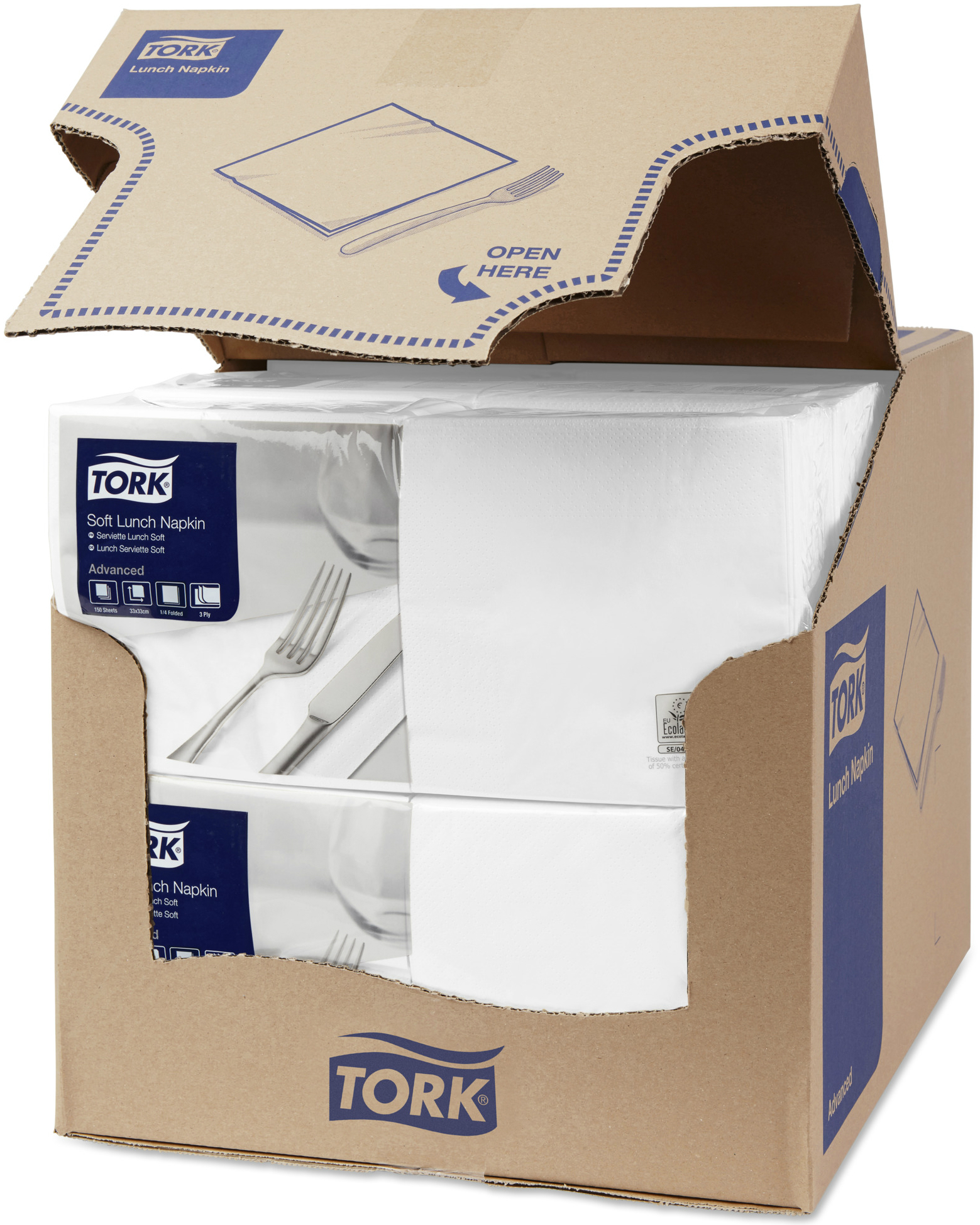 Салфетки бумажные 33х33 Tork