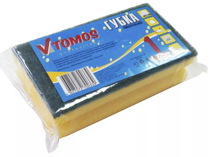 Губка хозяйственная с абразивом арт. 24390.01 (15 см, 9 см)