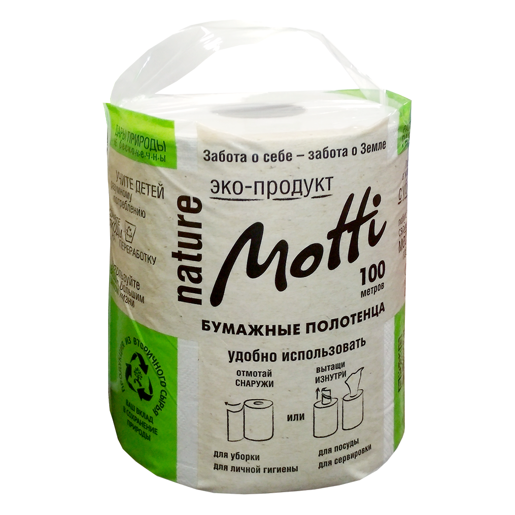 Полотенца для кухни рулонные MOTTI арт. 266100 (переработанное сырье, 100 м, светло-серый)
